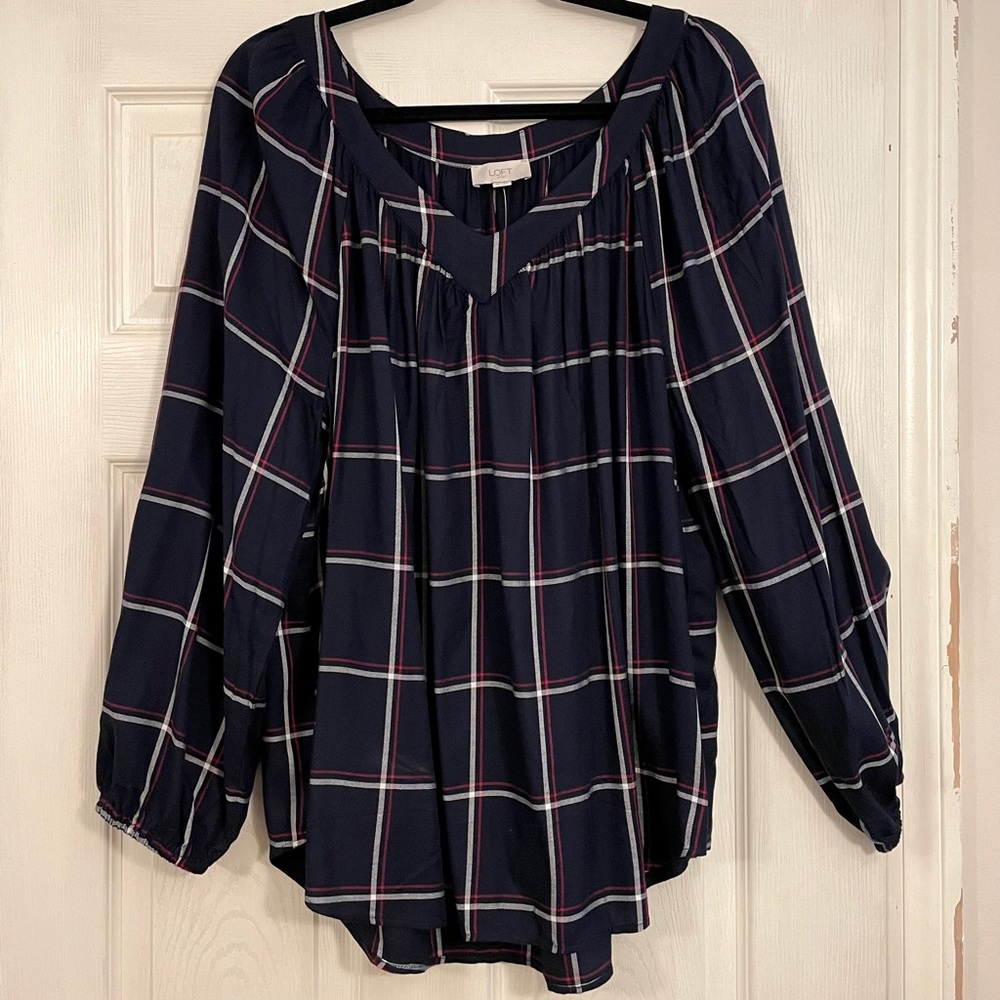 Loft Plaid Blouse